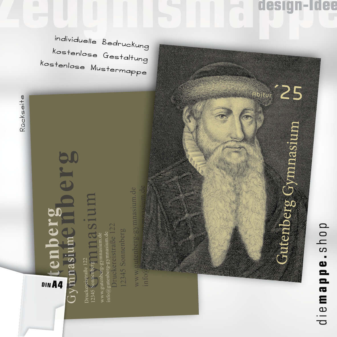 bedruckte zeugnismappen schule