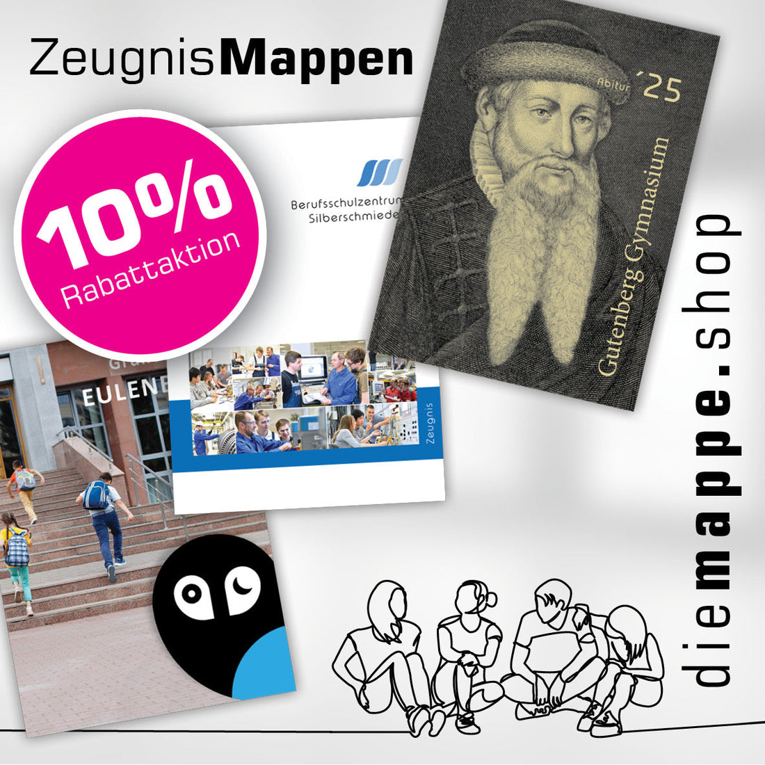 Bedruckte Zeugnismappen  | Exklusiver 10% Rabatt für Fördervereine!